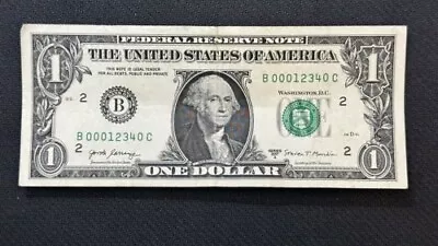 2017 $1 One Dollar Bill Ladder Note Fancy Serial Number - Complete 0 Through 4 • $3