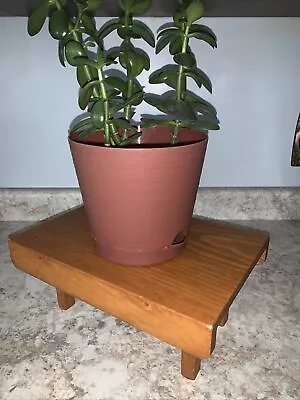 Vintage Wood Plant Stand Small Miniature Drop Leaf Table 12 X 9  Oak Handmade • $16.99