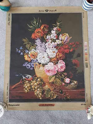 Extra Large Royal Paris Tapestry Canvas Floral C. Van. Spaendonck • £25