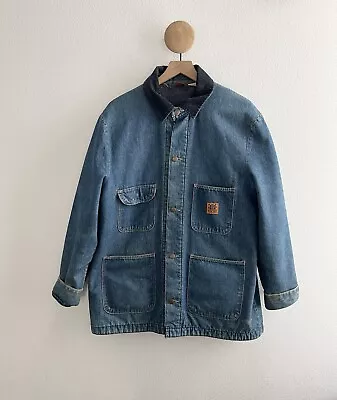 Vintage Big Ben By Wrangler Blanket Lined Chore Barn Coat Denim Jacket Size 42 • $50