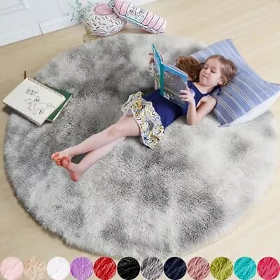  Tie-Dyed Light Grey Round Area Rugs For Living 7x7 Feet Tie-dyed Light Grey • $87.35