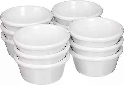 12x Plain Melamine Ramekin White 1.5oz 2oz Plastic Sauce Pot Pots Serving Dish • £6.39