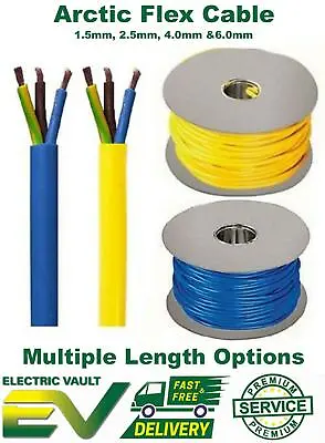 Arctic Flex Cable All Lengths Blue Yellow 1.5mm 2.5mm 4mm 6mm 3183AG 3 Core Flex • £1.49