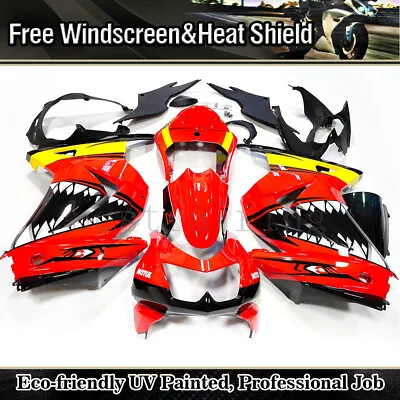 Shark Fairing For Kawasaki Ninja 250R 2008-2012 EX250J Red Black Bodywork Kit 10 • $319.99