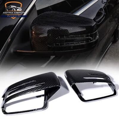 Pair Carbon Fiber Side Rear Mirror Covers For Mercedes W204 W212 W117 C E Class • $39.98