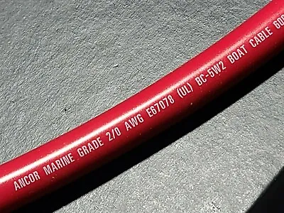 Ancor #2/0awg #00awg Marine Grade Tinned Copper Boat Cable BC-5W2 Red /1ft • $9.99