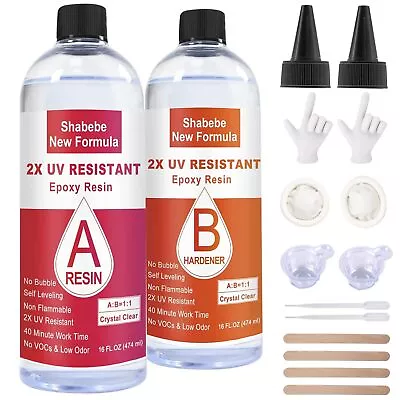 32 Oz Epoxy Resin 2X UV Resistant Resin Epoxy Casting And Coating Resin Kit • $24.20