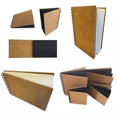 £5.99 • Buy Eco-arts Sketch Book Pad Scrapbook Hardback Wirobound White Black Kraft A5 A4 A3