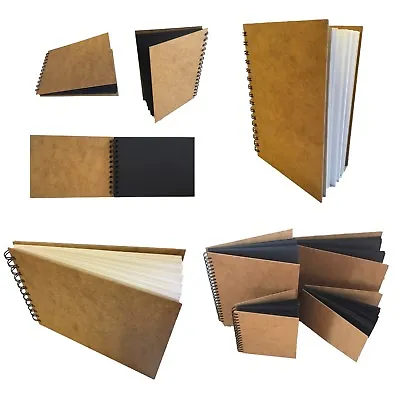 Eco-arts Sketch Book Pad Scrapbook Hardback Wirobound White Black Kraft Card Uks • £13.99