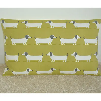 £9.99 • Buy 20 X12  Oblong Bolster Cushion Cover Dachshunds Sausage Dog Dachshund Dogs Ochre