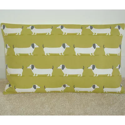 £9.99 • Buy 20 X12  Oblong Bolster Cushion Cover Dachshunds Sausage Dog Dachshund Dogs Ochre