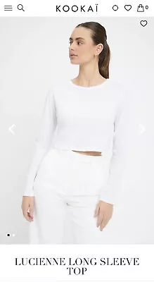 Brand New Kookai Lucienne White Long Sleeved Crop Top Size 1 • $23.50