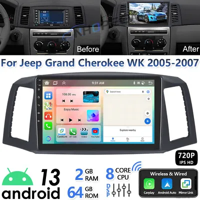 10.1  Android Stereo For Jeep Grand Cherokee WK 2005~07 GPS Carplay BT Car Radio • $169.99