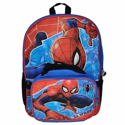 Marvel Spiderman 16  Large School Backpack With Detachable Lunch Bag For Kids • £19.27