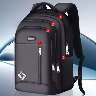 US Fashion Men Oxford School Backpack Notebook Students Travel Bag With USB L • $27.80