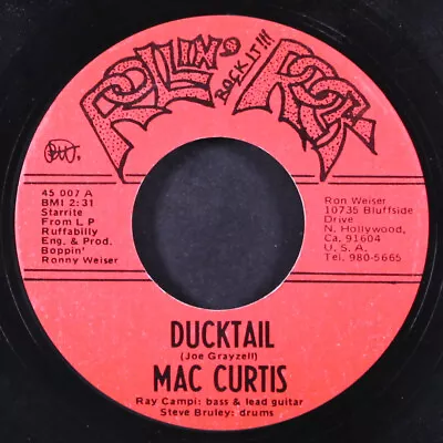 MAC CURTIS: Ducktail / Sidetrack Mama ROLLIN' ROCK 7  Single 45 RPM • $12