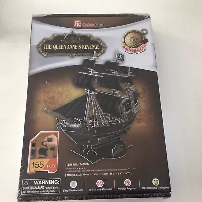 CubicFun 3D Puzzle The Queen Anne's Revenge Blackbeard's Ship T4005h 155 Pcs NEW • £15