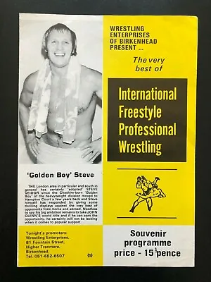 International Freestyle Prof. Wrestling Program (1982) Golden Boy Steve • $5.81