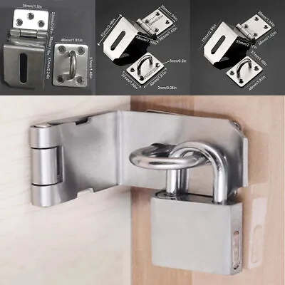 Stainless Steel Anti Theft Door Lock Hasp Staples Padlock Clasps Shed Latch Tool • £7.39