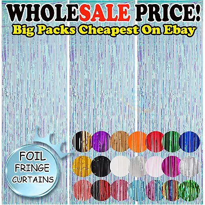 2m Wholesale Foil Fringe Tinsel Backdrop Curtain Door Birthday Party Decoration • £38.99