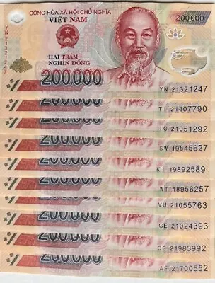 200000 Vietnam Dong VND Circulated CIR Banknote Currency Polymer Banknote 1pc • $19.99