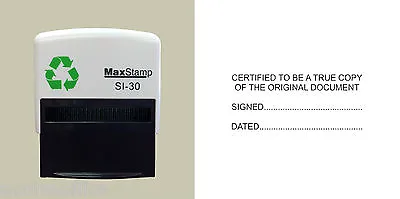 Certified True Copy Of The Original Document Self Inking Rubber Stamp 57X21 SI30 • £20.16