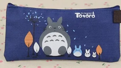 £3.49 • Buy Totoro Blue Canvas Zip Up Pencil Case 19 X 9.5cm School Stationery
