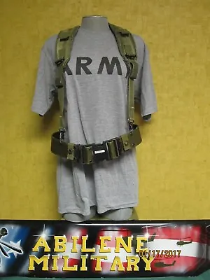 Us Military Lbe Black Large Pistol Belt & Y Suspenders Set Shoulder Harness Vg • $32.85