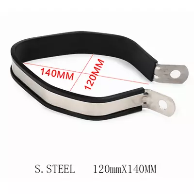 Stainless Motorcycle Exhaust Pipe Hanging Clamp Strap Mount Bracket 120*140MM • $9.99