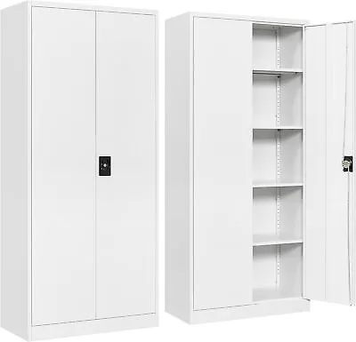 Metal Storage Cabinet71” Tall Garage Cabinet W/Locking Doors Adjustable Shelves • $159.99