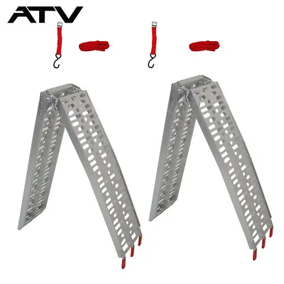 2pcs ATV UTV 7.5' Aluminum Folding Loading Ramps For Truck Motorcycle Lawn Mower • $120.30