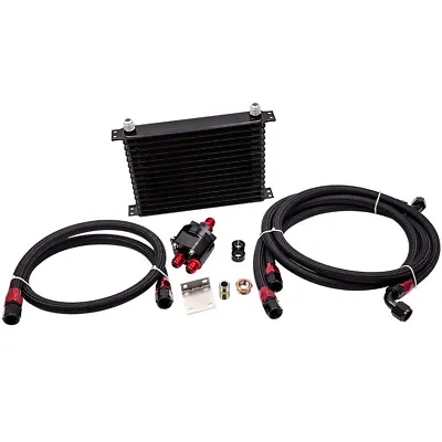 $100.86 • Buy 15 Row 10 AN Universal Thermostat Adaptor Engine Oil Cooler Kit For Car Truck