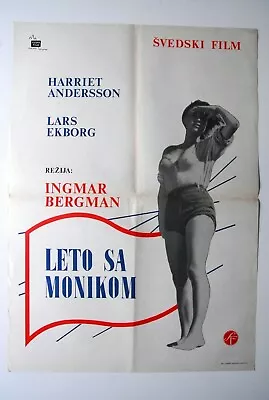 Summer With Monika Ingmar Bergman 1956 Harriet Andersson Rare Exyug Movie Poster • $249.99