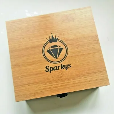 £17.95 • Buy Extra Large ‘Sparkys’ BAMBOO Wooden Rolling Stash Box Gloss Finish