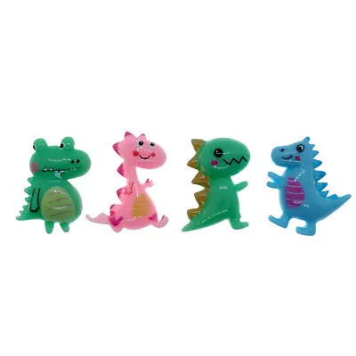 4pcs Funny Dinosaurs Flatback Resin Cabochon Embellishments Kawaii Decoden Craft • £1.79