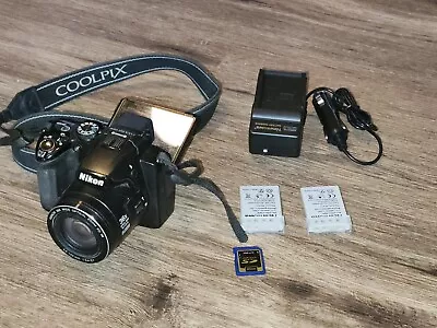 Nikon COOLPIX P500 12.1MP Digital Camera - Black Charger Memory Card 2 BATTERY'S • $69.98