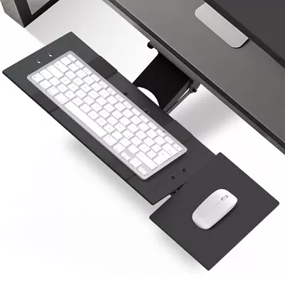 Ergonomic Adjustable/Tilting/Sliding Black Under Desk Keyboard Tray W/ Mouse Pad • $45