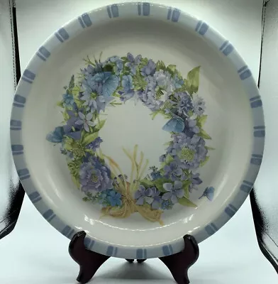 Hallmark Marjolein Bastin Nature's Sketchbook Pie Plate Flowers Butterflies 11.5 • $15