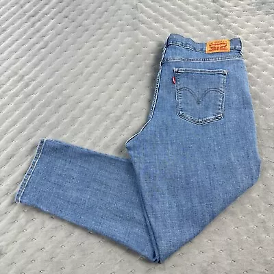 Levis Jeans Women 33X26 Blue Denim Classic Crop Stretch High Rise Casual Outdoor • $14.77