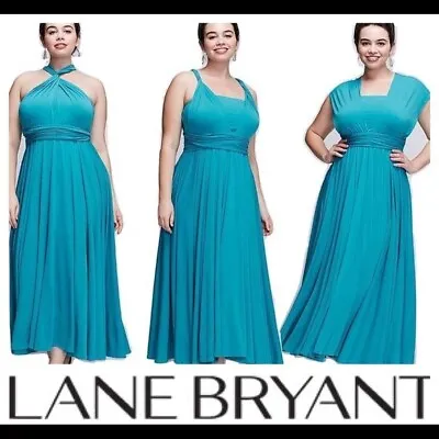 LANE BRYANT Infinity Multi Way Strap Maxi DRESS Size 22/24 Black Heavy Knit NWT • $79.99