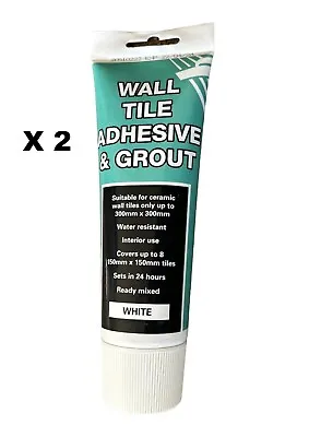 Wall Tile Adhesive Grout Tubes Set Of 2 X B & Q   - White 300g • £8.49