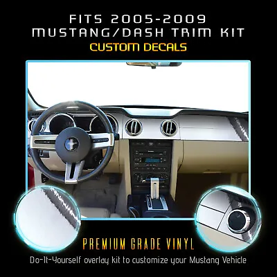 For 2005-2009 Ford Mustang Interior Dash Trim Precut Vinyl Kit - Chrome Mirror • $18.10