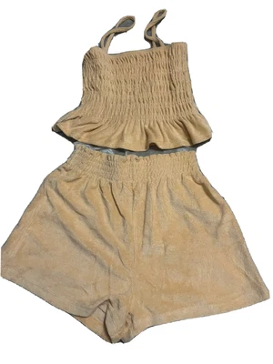 £0.99 • Buy Ladies Peach Towelling Short Set By H&M XS/S