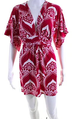 Tbags Los Angeles Women's V-Neck 3/4 Sleeves Mini Dress Pink Size S • $41.49