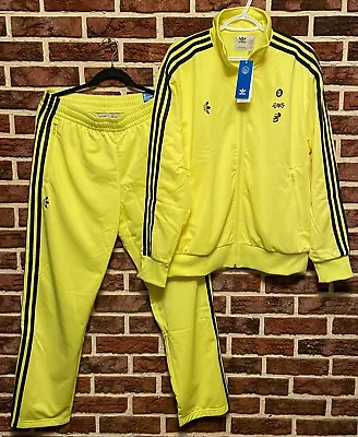 NEW! ADIDAS Neon Yellow TRACK SUIT Mens (L) Gmoney ITM BAYC Punks JACKET & PANTS • $149.99