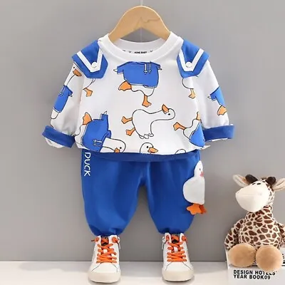 $18.92 • Buy Toddler Boys Sports Suit Cartoon Long Sleeve Sweater + Pants 2Pcs Outfits