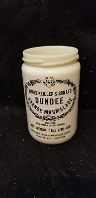 Vintage Dundee James Keiller & Son Orange Marmalade Jar Milk Glass 16oz W/o Lid • $34.99
