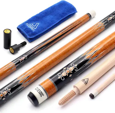 3 Cushion Carom Billiard Cue Red 56Inch Weight 18OzWooden Joint System • $124.99