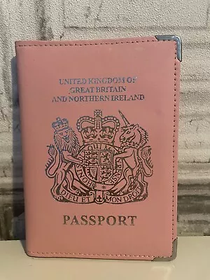 £7 • Buy Pink Leather UK Passport Holder Girl Travel Cute 