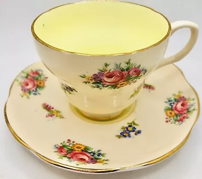 Foley England Peach Pink Rose Bouquet Chintz Cup & Saucer; Vintage Teacup • $28.99